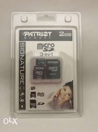 Patriot 2GB 3-in-1 Micro SD Memory Card