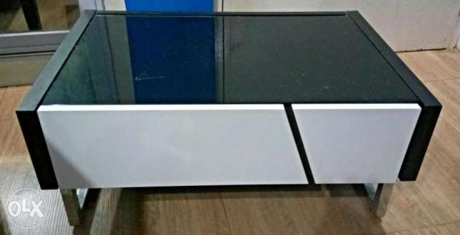 Bedside Table (Dark Mahogany and White)