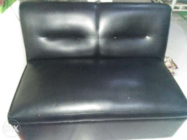 black leather sofa