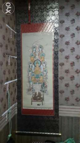 Buddhist scroll wall display