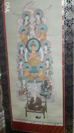 Buddhist scroll wall display