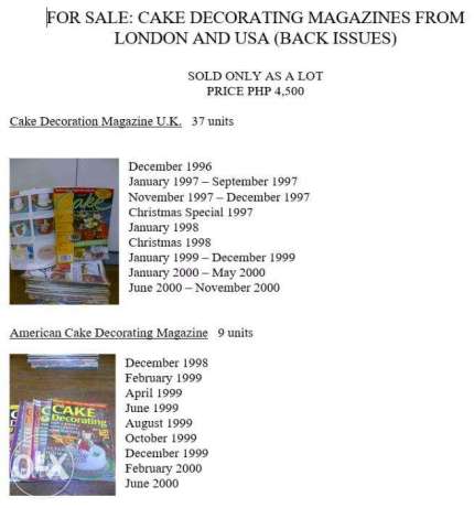 Cake Decorating Magazines from London and USA (Back Issues)