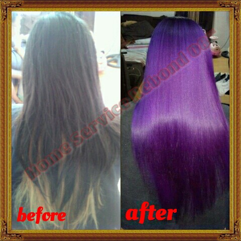 REBOND COLOR BRAZILIAN mura na maganda pa visit our page (HOME SERVICE REBOND 08) for more packages