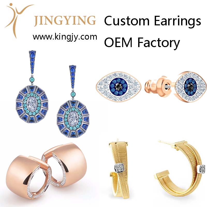 Custom earrings gold plated silver jewelry supplier and wholesaler